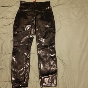 Spanx Black High-Waist Faux Leather Leggings